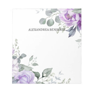 Bloc-note Fleurs Élégantes Aquarelle Florale Moderne Personn