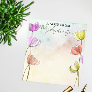 Bloc-note Fleurs florissantes avec des lignes foncées une no