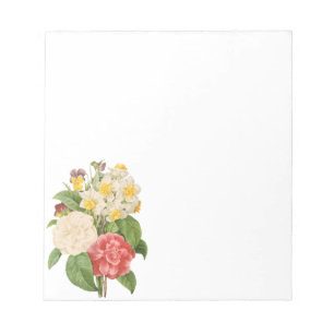 Bloc-note Fleurs jonquilles de Camelia vintage Florale par R