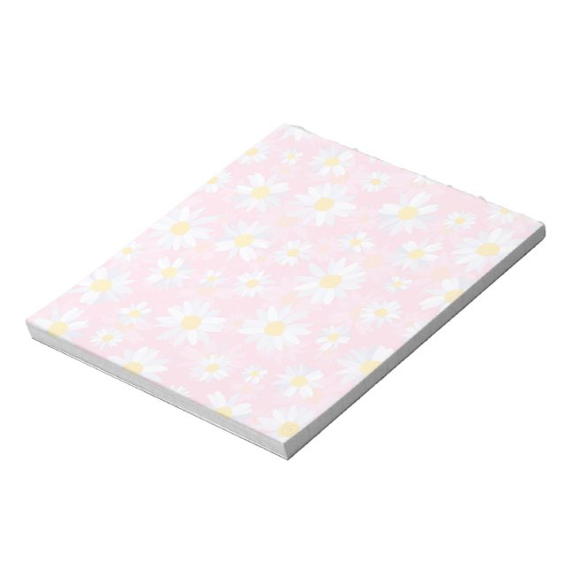 Bloc-note Fleurs marguerites blanches Classy Design botaniqu (Tourné)