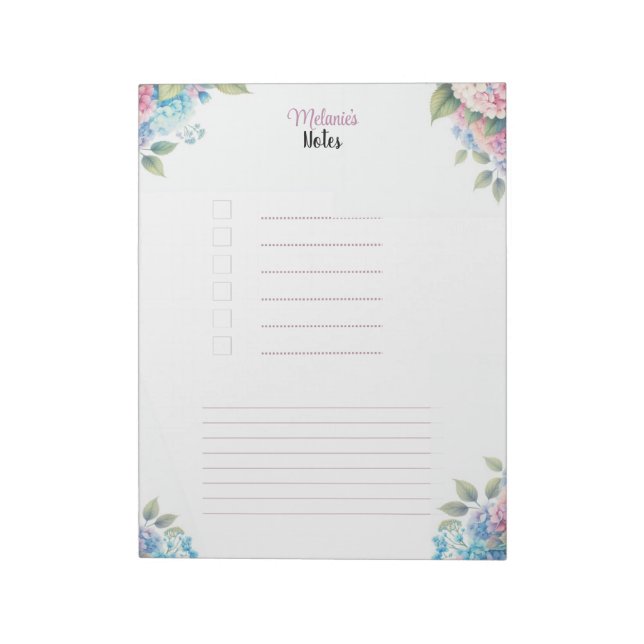 Bloc-note Fleurs Personnalisées pour Vos Pensées  (Tourné)