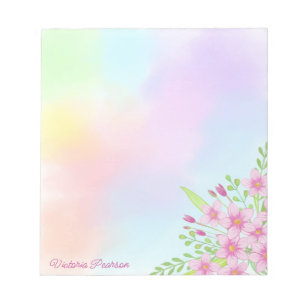 Bloc-note Fleurs printanières Aquarelle Colorée Pastel Gradi