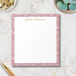 Bloc-note Fleurs Rococo Vintage Nom Personnalisé Floral