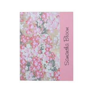Bloc-note Fleurs roses, blanches et rouges