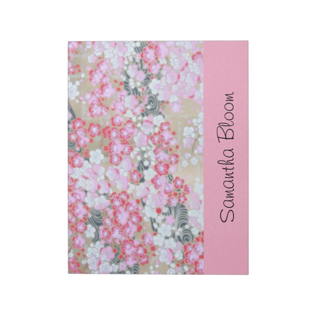 Bloc-note Fleurs roses, blanches et rouges (Tourné)