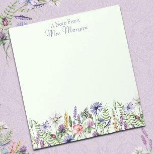Bloc-note Fleurs sauvages aquarelle, Note de l'enseignant.
