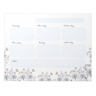 Bloc-note Fleurs sauvages avec papillon