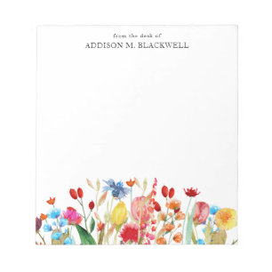 Bloc-note Fleurs sauvages D'Été Du Bureau De