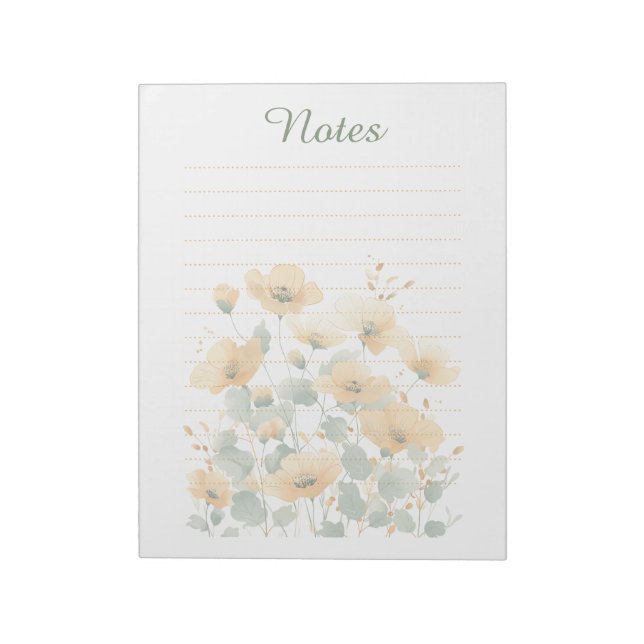 Bloc-note Fleurs sauvages jaunes douces Notes lignées botani (Tourné)