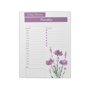 Bloc-note Fleurs Sauvages Lavande Purple Planificateur Quoti
