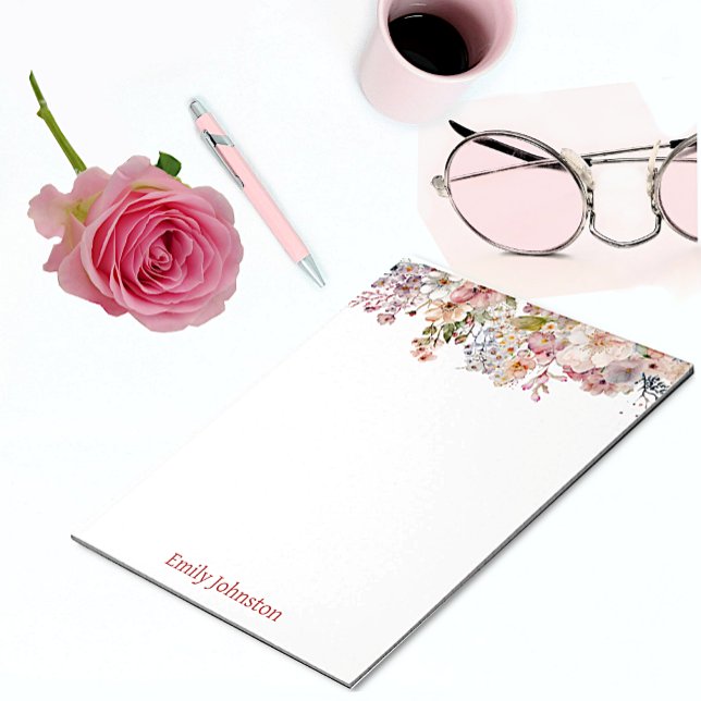 Bloc-note Fleurs sauvages Pastel Personnalisées (Créateur téléchargé)