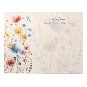 Bloc-note Fleurs sauvages printanières estivales colorées No