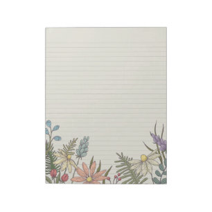 Bloc-note Fleurs sauvages Stationéral Papier Notepad Linn