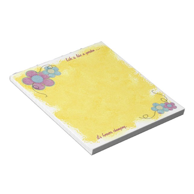 Bloc-note Fleurs texturées (jaune) (Incliné)