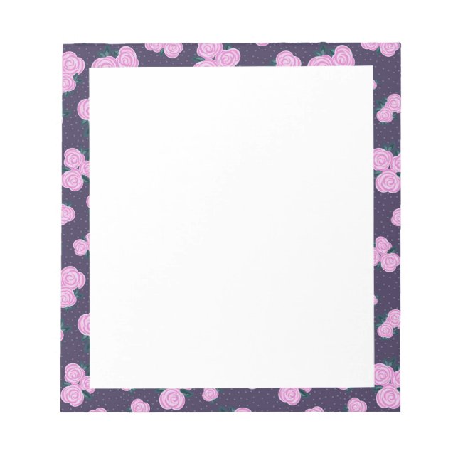 Bloc-note Fleurs violettes foncées vintage (Devant)