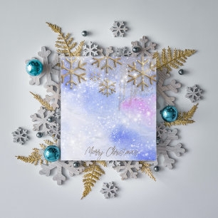 Bloc-note Flocon de neige doré pastel Fêtes d'hiver