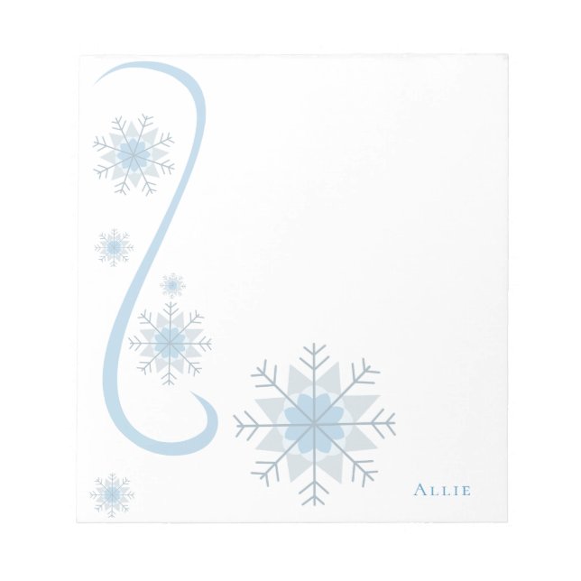 Bloc-note Flocons de neige uniques et mignons hiver moderne  (Devant)