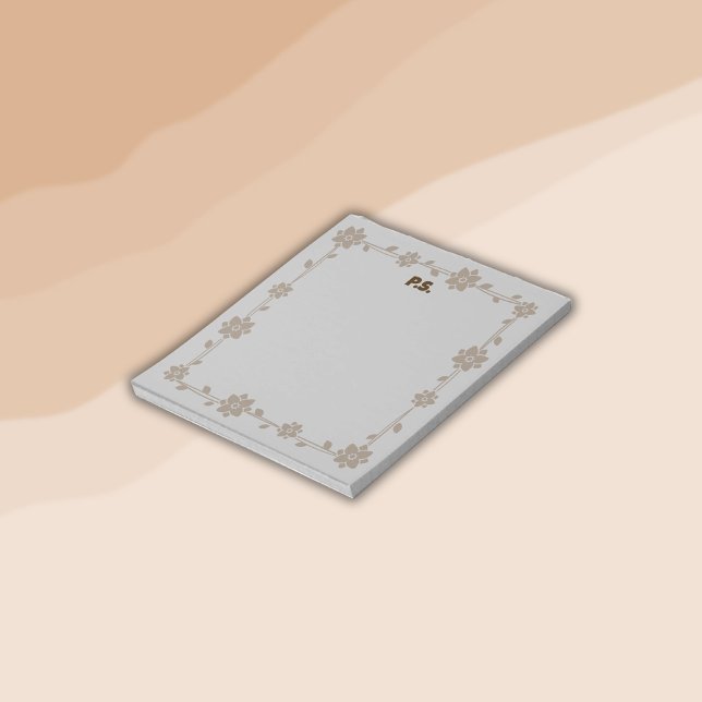 Bloc-note Floral Boho Monogramme Brown | (Créateur téléchargé)