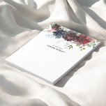 Bloc-note Floral Bourgogne Bleu Fleur Élégant<br><div class="desc">Élevez votre prise de notes quotidienne avec notre bloc-notes personnalisé, avec en haut une magnifique illustration florale de fleurs rose roux, bordeaux et bleues. Ce design élégant apporte une touche de sophistication à vos travaux scolaires, à vos tâches professionnelles ou à vos notes personnalisées. Qu'il s'agisse de mettre en avant...</div>