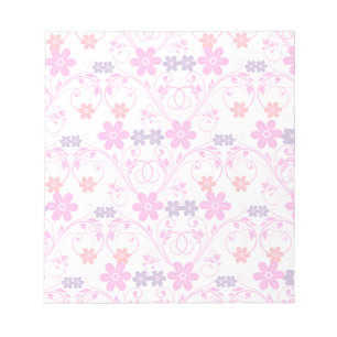 Bloc-note Floral moderne violet rose