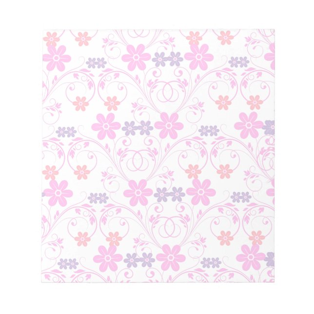 Bloc-note Floral moderne violet rose (Devant)