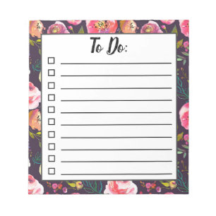 Bloc-note Floral pour faire la liste