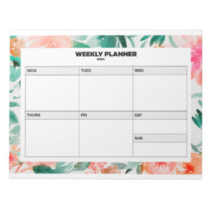 Bloc-note Floral Weekly Planner