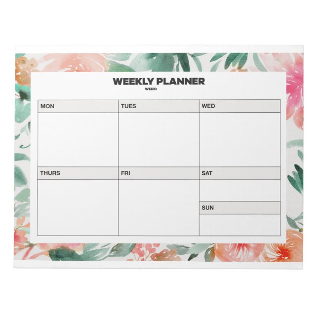 Bloc-note Floral Weekly Planner (Devant)