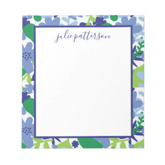 Bloc-note Flore brillante Multi-vert et Bleu