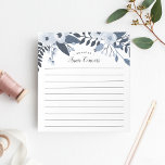 Bloc-note Flore Delft | Personnalisé<br><div class="desc">Le bloc-notes floral chic est doté d'une bordure supérieure de fleurs bleues et de plantes botaniques inspirées de la poterie Delft bleue. Personnalisez avec deux lignes de texte personnalisé dans des lettres modernes de bloc et de script de calligraphie ; avec le message de bienvenue français "bonjour" et votre nom....</div>