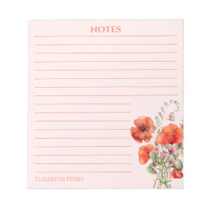 Bloc-note Flore Fleur sauvage de printemps Personnalisé