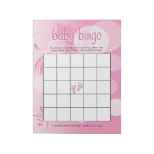 Bloc-note Florium Bokeh Rose doux   Baby Girl Shower