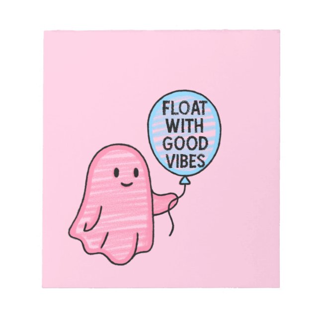 Bloc-note Flotte avec de bonnes vibes joli design boo mignon (Devant)
