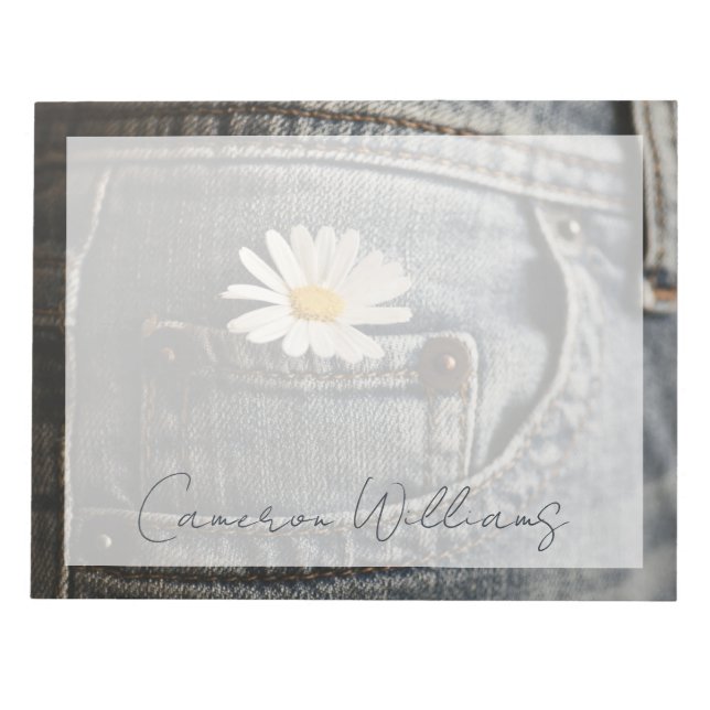 Bloc-note Flowers (homonymie) | Daisy in Jeans Pocket (Devant)
