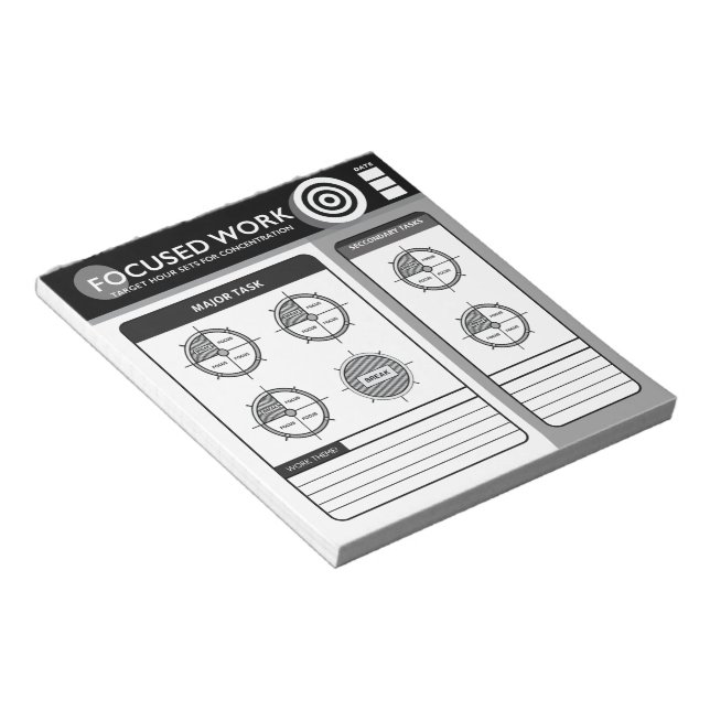 Bloc-note Focused Work | Target Hours (Incliné)