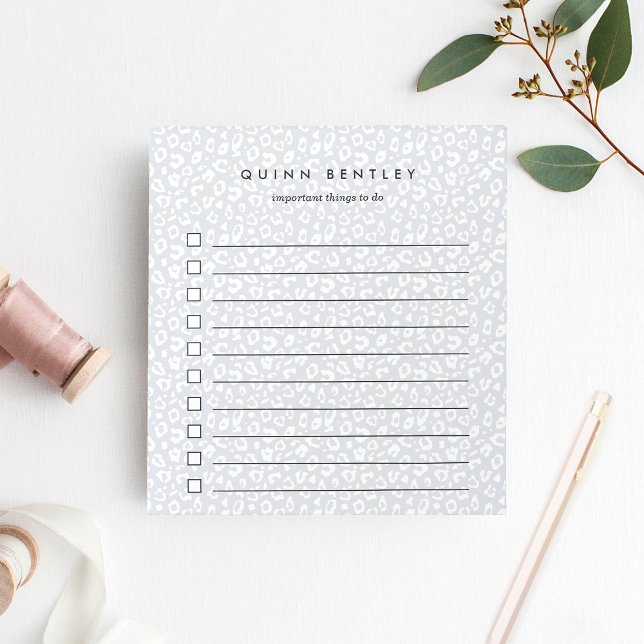 Bloc-note Fog | Pastel Leopard Print Personalized (Créateur téléchargé)