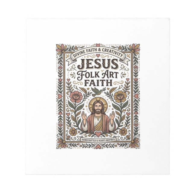 Bloc-note Foi en Jésus Art Populaire Foi Chrétienne Jésus Ar (Devant)