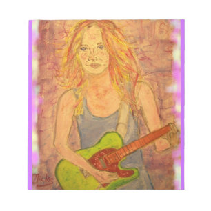 Bloc-note folk rock girl jouer