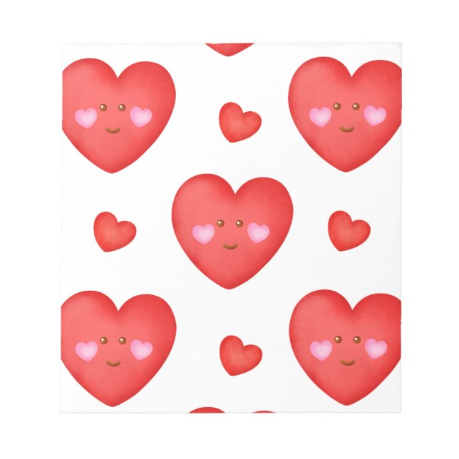 Bloc-note Fond de la Saint-Valentin à motif avec amour de cœ (Devant)