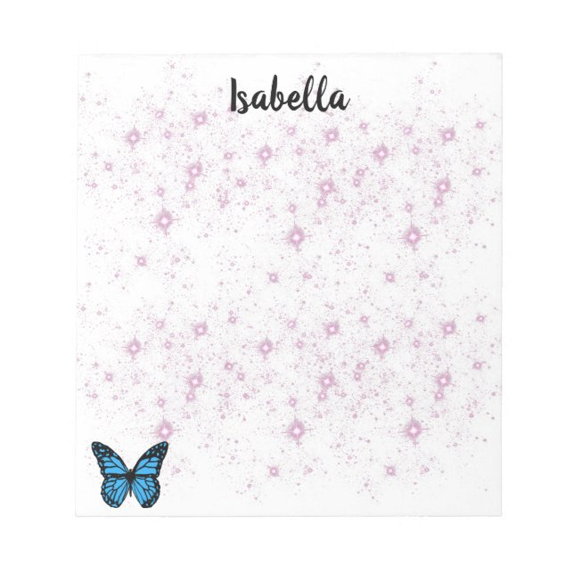 Bloc-note fond papillon bleu (Devant)