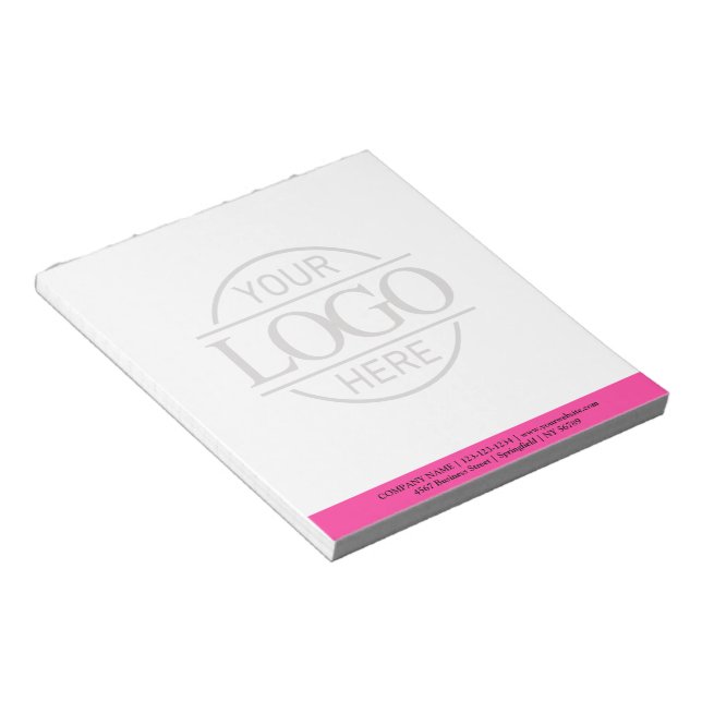 Bloc-note Fond uni moderne simple avec logo d'entreprise per (Incliné)