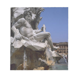 Bloc-note Fontaine des Quatre-Fleuves, place Navone, Rome,