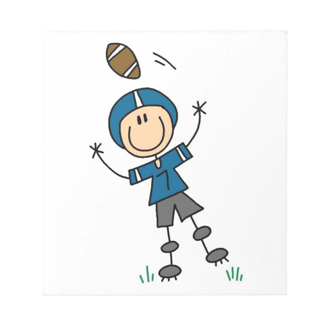 Bloc-note Football à bâtonnets bleu (Devant)