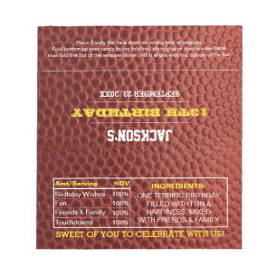 Bloc-note Football Gold Party Favoriser le chocolat Candy Wr