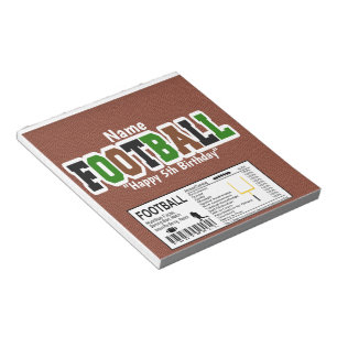 Bloc-note Football Sports Anniversaire Candy Bar Wrapper Fav