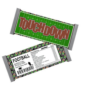 Bloc-note Football Touchdown Anniversaire Candy Bar Wrappers