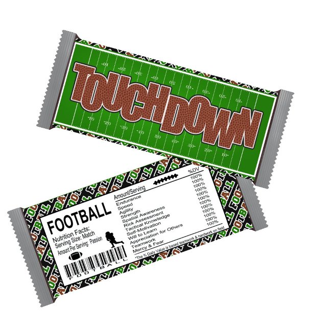 Bloc-note Football Touchdown Anniversaire Candy Bar Wrappers (Créateur téléchargé)