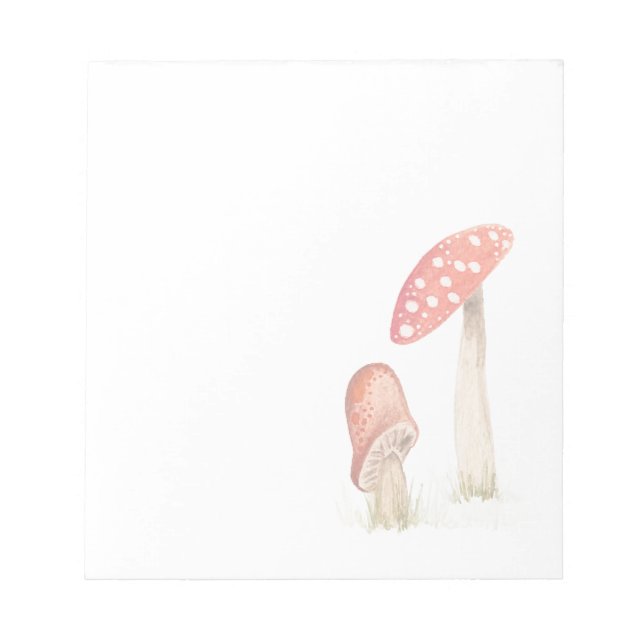 Bloc-note Forêt Champignons Aquarelle Fantaisiste (Devant)