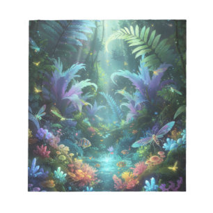 Bloc-note Forêt de Jungle Magique Enchantée à Bioluminescenc