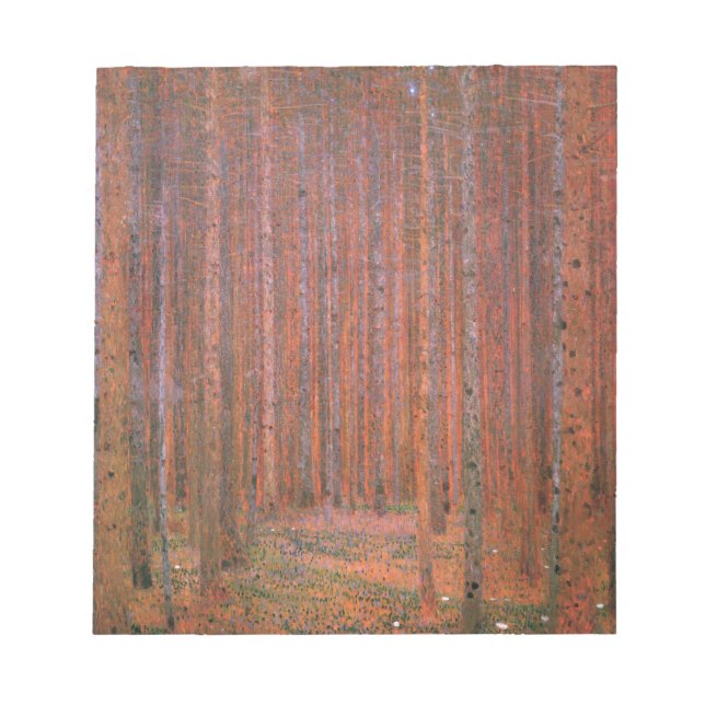 Bloc-note Forêt de sapins de Gustav Klimt Tannenwald Arbres  (Devant)
